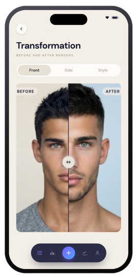 Transformation — before and after renders